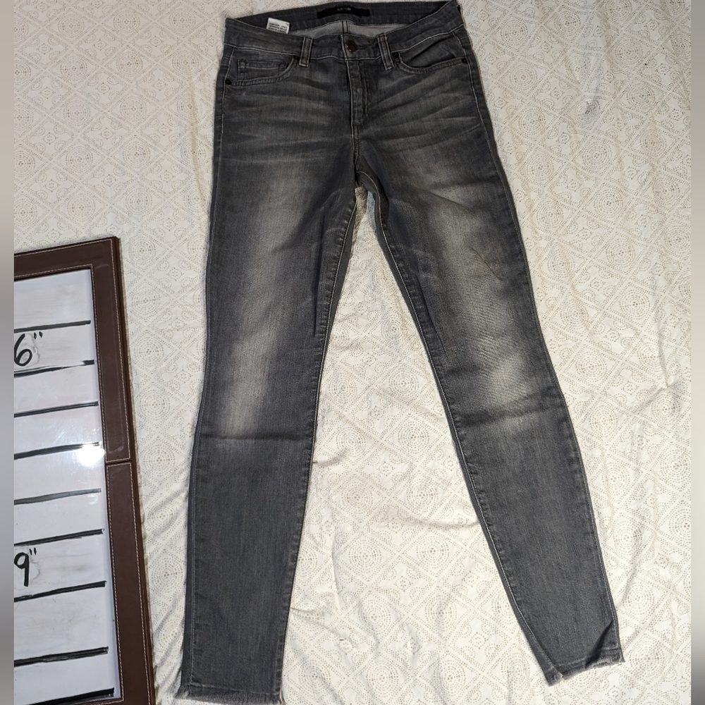 Joe's Jeans‎ 26 faded slate grey skinny ankle raw hemline denim jeans